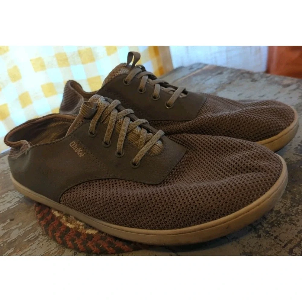Men's OLUKAI Moku Pae Men's Boat Shoes Comfort Wet Tie‎ Laces & Stretch US 9.5